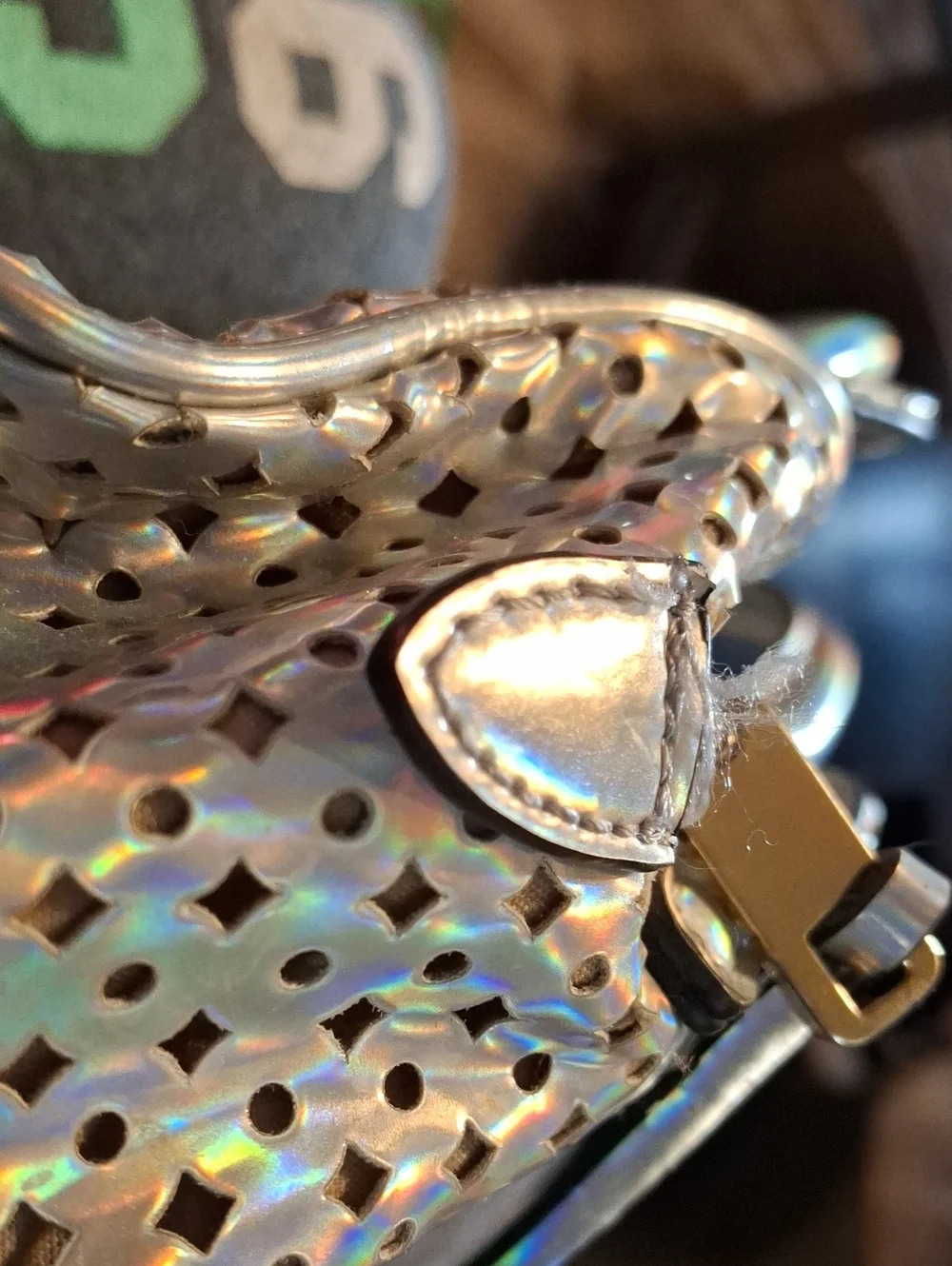 Juicy Couture Holographic Iridescent Satchel - Gold Hardware